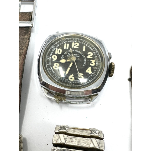 336 - 6 vintage gents wrist watches inc bentima rone seven trench style etc all untested spares or repair