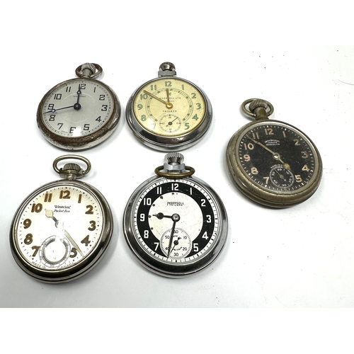 337 - 5 vintage pocket watches inc westclox ingersoll etc all untested spares or repair