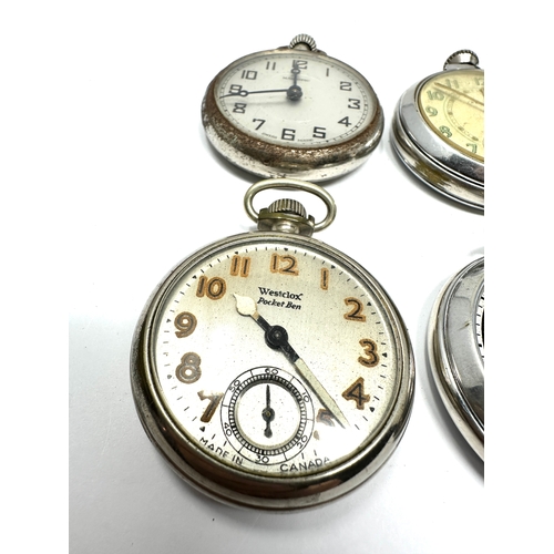 337 - 5 vintage pocket watches inc westclox ingersoll etc all untested spares or repair