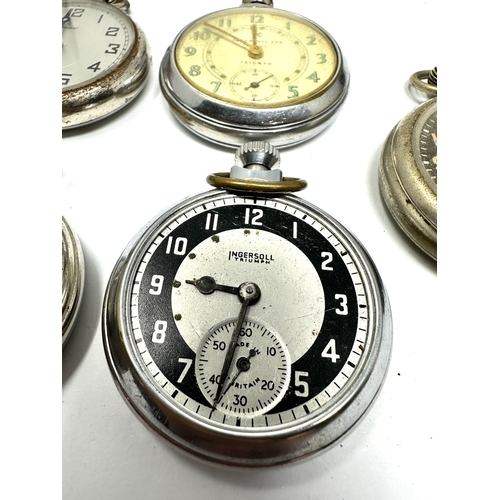 337 - 5 vintage pocket watches inc westclox ingersoll etc all untested spares or repair