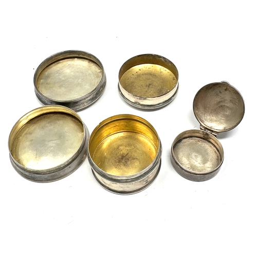 63 - 3 vintage silver pill boxes