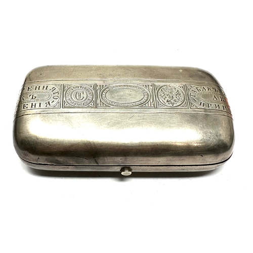 75 - 19th Century Russian  Snuff Box measures approc 10cm by 6cm weight 110 g