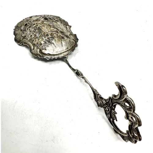 80 - Large Antique Hanau Germany 930 silver  Serving Scoop It has ornate openwork and high relief cherub ... 