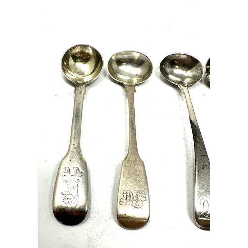 85 - 5 antique silver mustard spoons 4 georgian 1 victorian