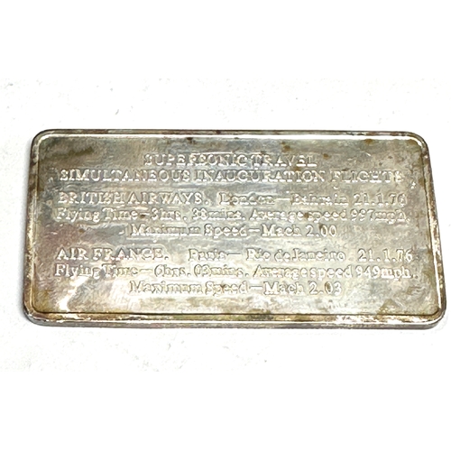 86 - Vintage 1976 silver concorde ingot weight 48g