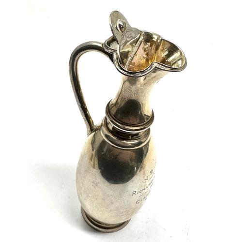 89 - Vintage 1930s silver vinegar bottle presentation engraved measures approx height 10.5cm  weight 60g