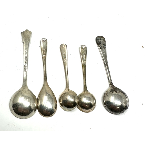 95 - 5 vintage silver salt spoons