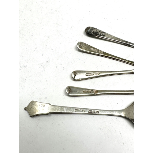 95 - 5 vintage silver salt spoons