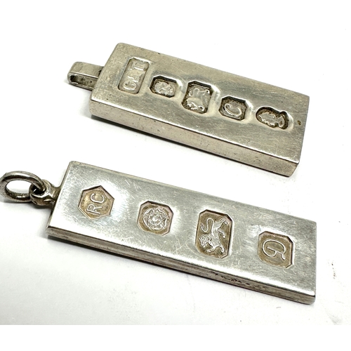 97 - 2 vintage silver ingots weight 45g