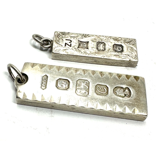 100 - 2 vintage silver ingots weight 47g