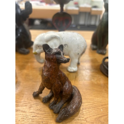 20 - Selection of vintage and later animal figures includes Money box etc