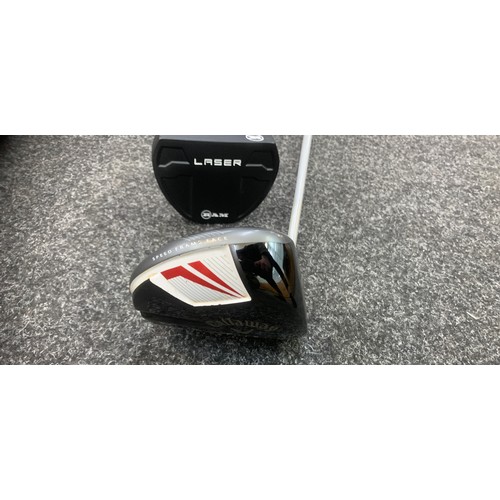 281 - Two golf clubs includes Callaway x Shot and a Ram laser