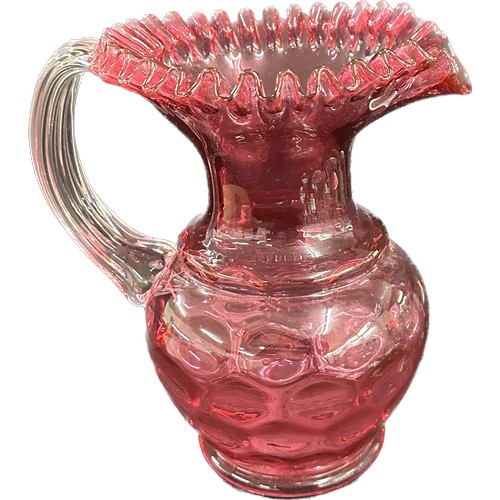 271 - Selection of glassware to include a cranberry glass jug