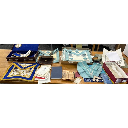 154 - Large selection of assorted masonic items includes jewels, books etc