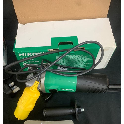 292 - Angle grinder, hi koki disc grinder and a Hammer drill, untested