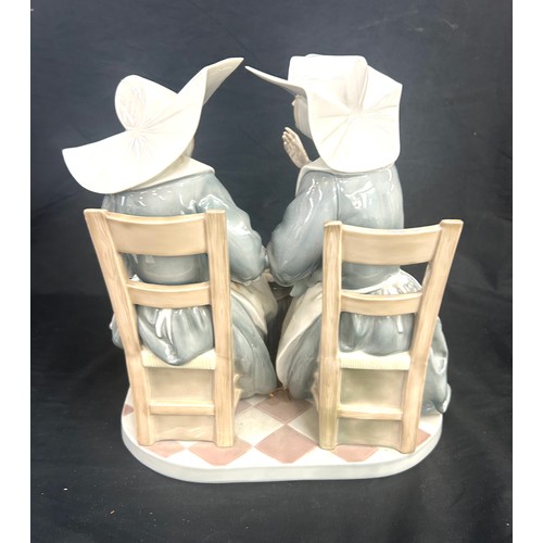 478 - Large rare Lladro figure of two nuns sewing embroidery measures approximately Height 7.5 inches, Wid... 