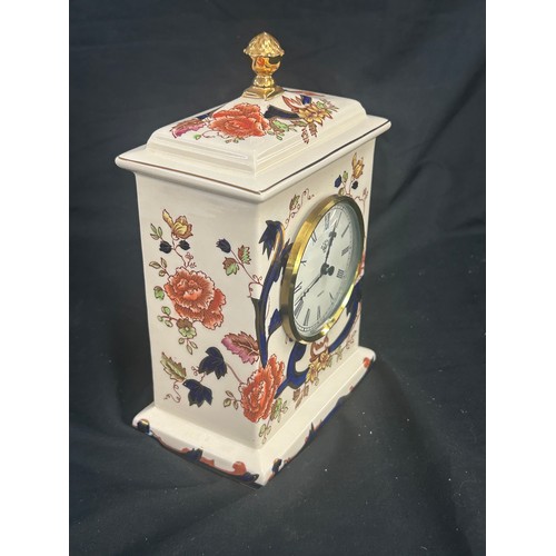 421 - Vintage Mason Mandaloy carriage clock, untested 8.5 inches tall