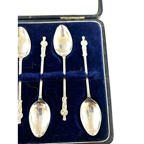 477 - Cased set of 6 1918 silver tea spoons total weight 26 grams