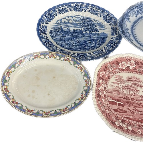 233 - Selection of vintage porcelain meat serving plates to include Spode etc