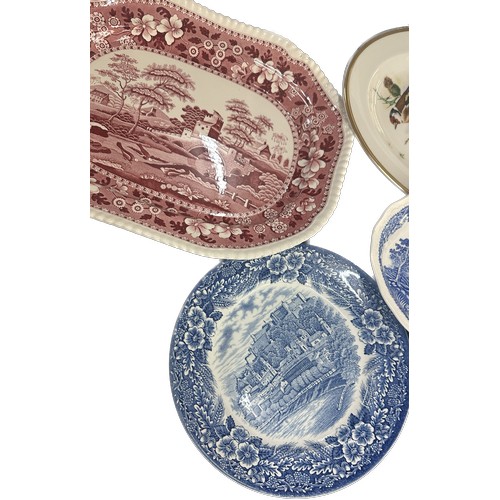 233 - Selection of vintage porcelain meat serving plates to include Spode etc