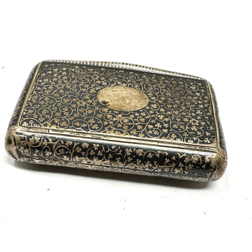 4 - Antique silver niello snuff box measures approx 9.5cm by 6cm weight 133g xrt tested as silver