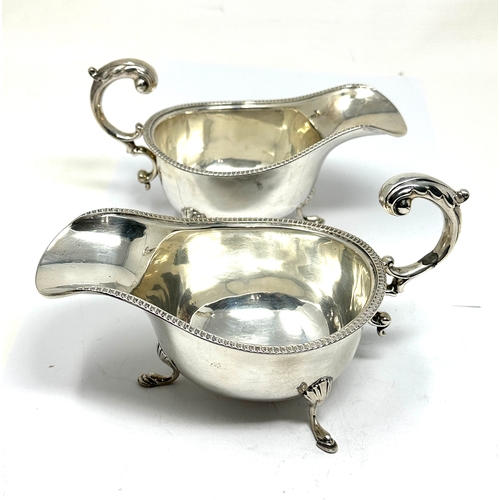 6 - Pair of vintage silver gravy boats Birmingham silver hallmarks weight 294 g