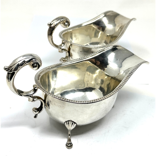 6 - Pair of vintage silver gravy boats Birmingham silver hallmarks weight 294 g