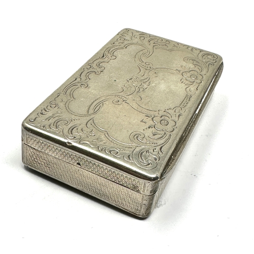 8 - Antique French silver snuff box measures approx 8cm by 4.5cm