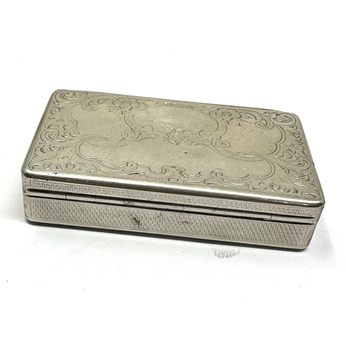 8 - Antique French silver snuff box measures approx 8cm by 4.5cm