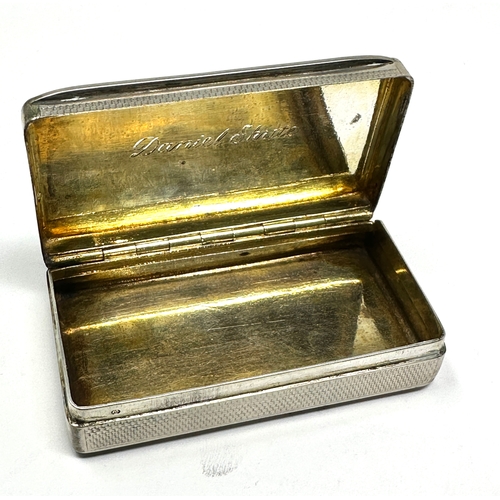 8 - Antique French silver snuff box measures approx 8cm by 4.5cm