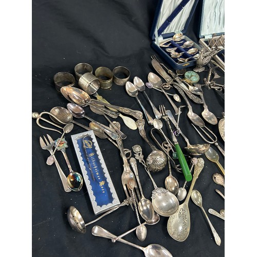 440 - Large selection of Assorted cutlery silver plated and metal ware cutlery