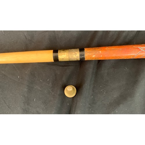 285 - Vintage carved brass snooker cue