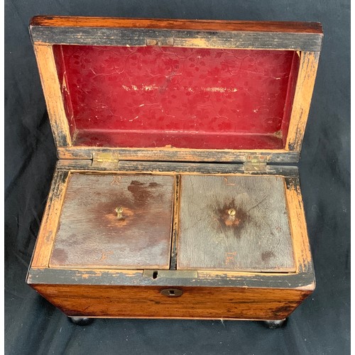 403 - Vintage wooden tea caddy