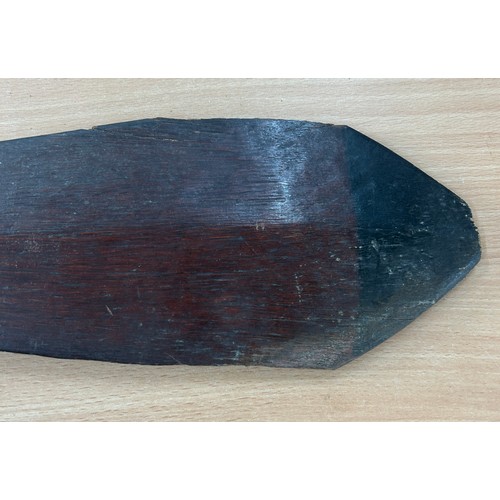 223 - Tribal wooden dance paddle / club, possibly Solomon Islands, overall height 49 inches