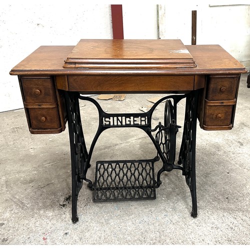 363 - Vintage singer treadle sewing machine table, Height 31 inches, Width 36 inches, Depth 17 inches