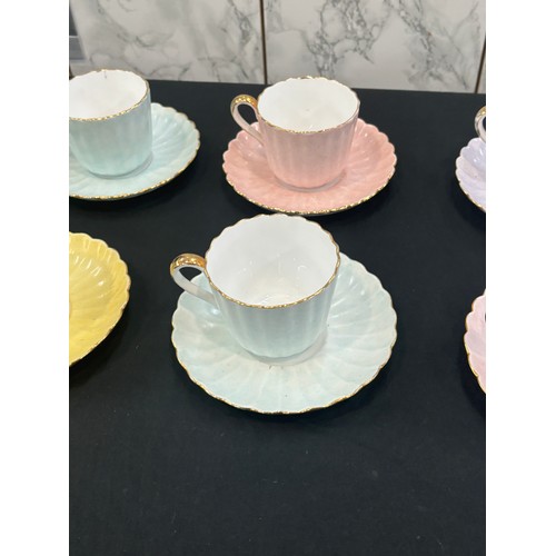 27 - Set of 6 Spode art deco style cup and saucers