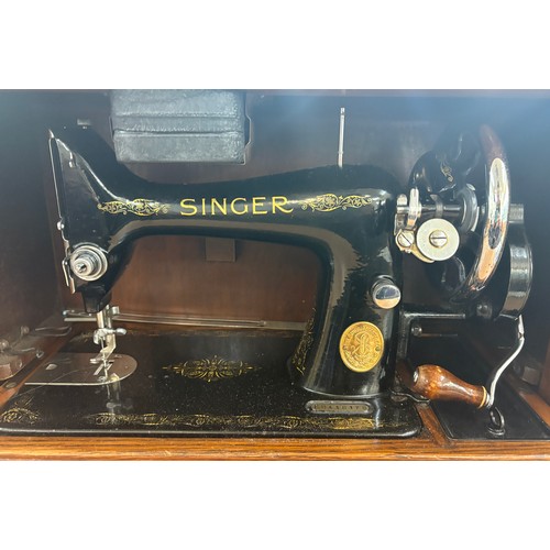 252 - Cased vintage singer sewing machine