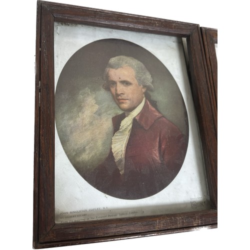 402 - Two oak framed pictures measures approximately 10.5 inches long by 8.5 wide