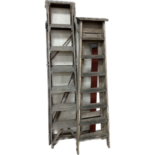 100C - Two sets of wooden ladders