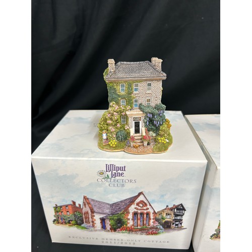 53 - Selection of Boxed Lilliput lane cottages includes Writing with Lewis Carroll, The Comfy Pew, Fruits... 