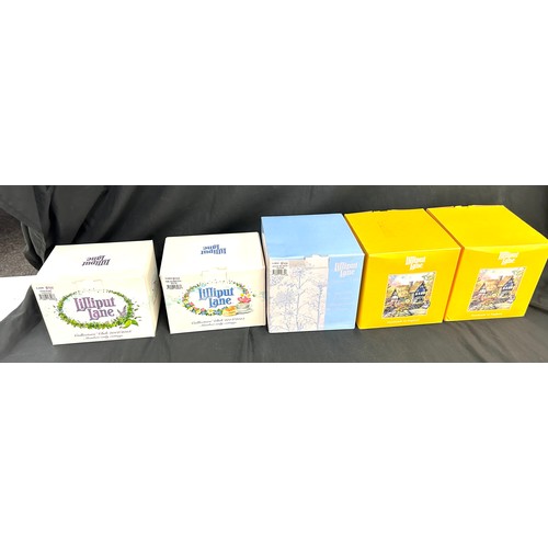 54 - Selection of boxed Lilliput lanes includes Cradle Cottage, river Meadow Manor, Rose cottage, Rosemar... 