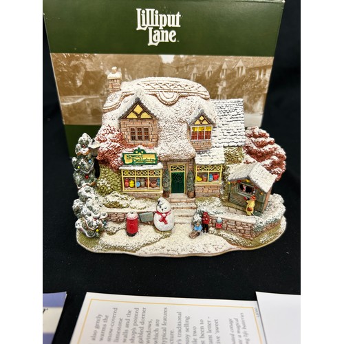 42 - Lilliput lane Christmas lights a sweet delights boxed with COA