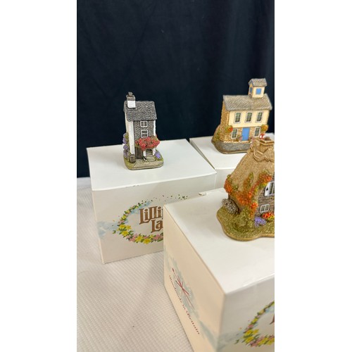 66 - Selection of seven original boxed Lilliput Lanes to include 'Dewdrop cottage in winter L3458', ' The... 