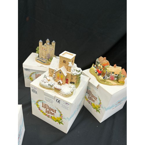 71 - Selection of 4 Boxed Liliput lanes includes Jubilee tower of London, cherished moments, Starlight Ch... 