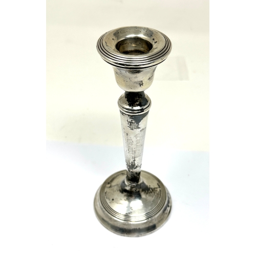 29 - Vintage single silver candlestick measures approx height 17cm