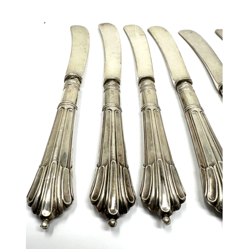 37 - 6 antique silver fruit knives