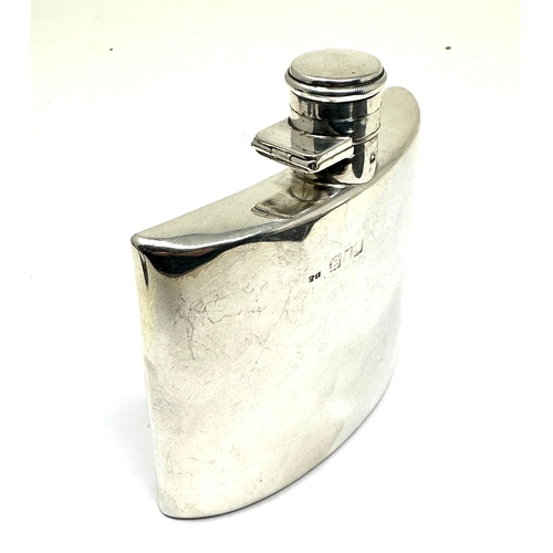 39 - Vintage silver hip flask london silver hallmarks weight 146g