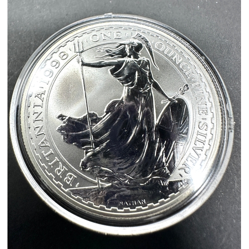 1998 British Royal Mint Britannia £2 Two Pound Silver 1oz Coin cased