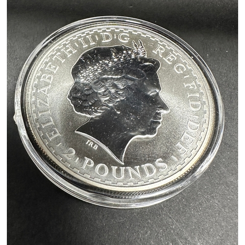 1998 British Royal Mint Britannia £2 Two Pound Silver 1oz Coin cased