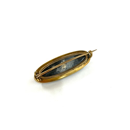 511 - Antique 18ct gold seed pearl mourning brooch, overall weight  9.6g